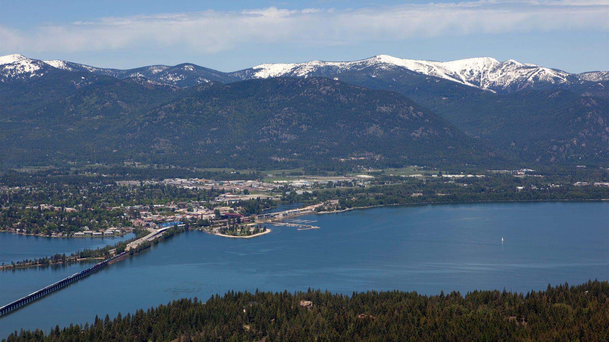 Sandpoint and Lake Pend Oreille from afar