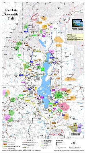 Priest Lake snowmobile trail map